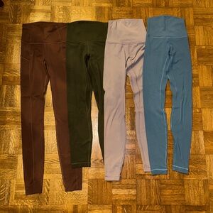 SOLD:lululemon Women's Leggings - Brown, Green, Lavender, Blue (set of 4)